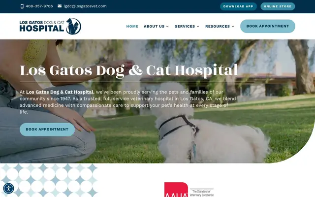 Homepage of Los Gatos Dog & Cat Hospital – cat sitter in Los Gatos, CA