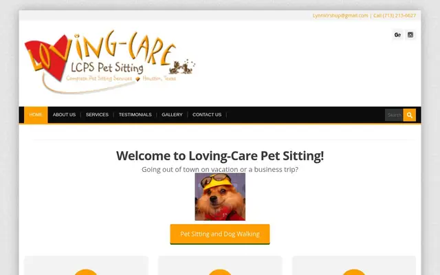 Homepage of LOVING-CARE PET SITTING by LYNN VIRSHUP – cat sitter in Houston, TX