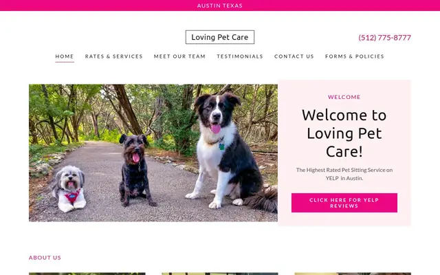 Homepage of LOVING PET CARE – cat sitter in Austin, TX