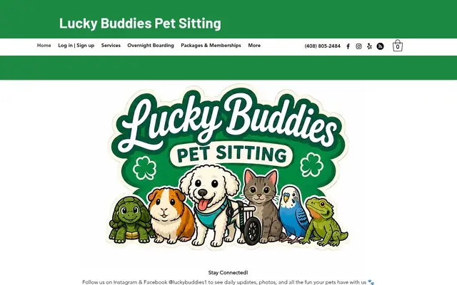 Homepage of Lucky Buddies Pet Sitting – cat sitter in San Jose, CA