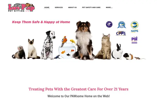 Homepage of LuvPup Pet Sitting, LLC – cat sitter in Ohio
