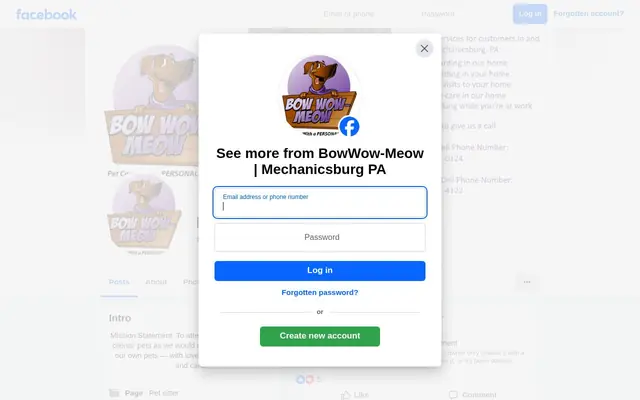 Homepage of BowWow-Meow – cat sitter in Mechanicsburg, PA