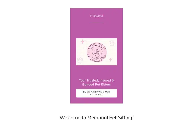Homepage of Memorial Pet Sitting – cat sitter in Houston, TX