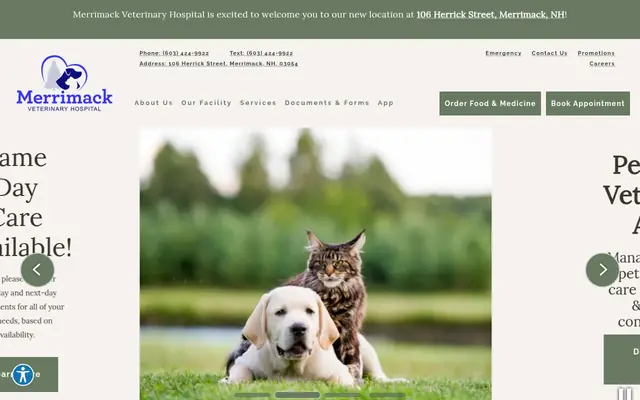 Homepage of Merrimack Veterinary Hospital – cat sitter in Merrimack, NH