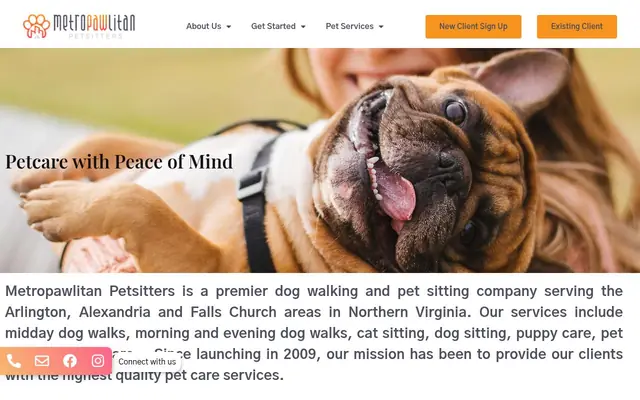 Homepage of Metropawlitan Petsitters – cat sitter in Arlington, VA