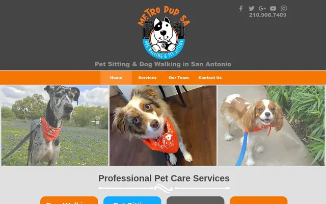 Homepage of Metro Pup SA Dog Walking & Pet Sitting – cat sitter in San Antonio, TX