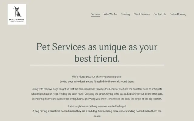 Homepage of Milo's Mutts Pet Services – cat sitter in Salem, MA