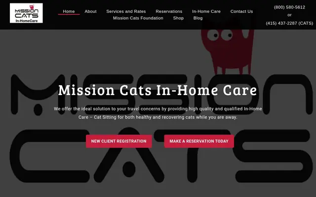 Homepage of Mission Cats In-Home Care – cat sitter in San Francisco, CA