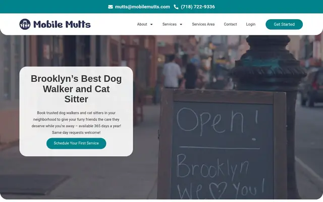 Homepage of Mobile Mutts Dog Walking and Cat Sitting – cat sitter in Brooklyn, NY