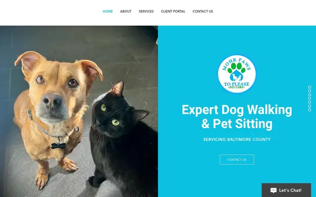 Homepage of Mohr Paws to Please Pet Care, LLC – cat sitter in Joppatowne, MD