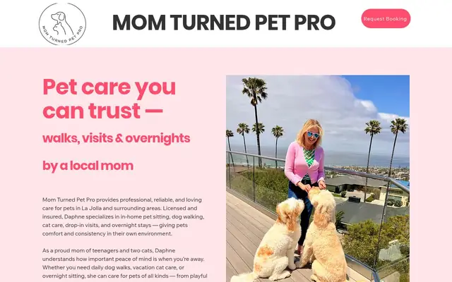 Homepage of Mom Turned Pet Pro – cat sitter in La Jolla, CA
