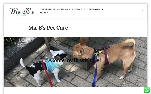 Homepage of Ms B's Pet Care – cat sitter in Boston, MA