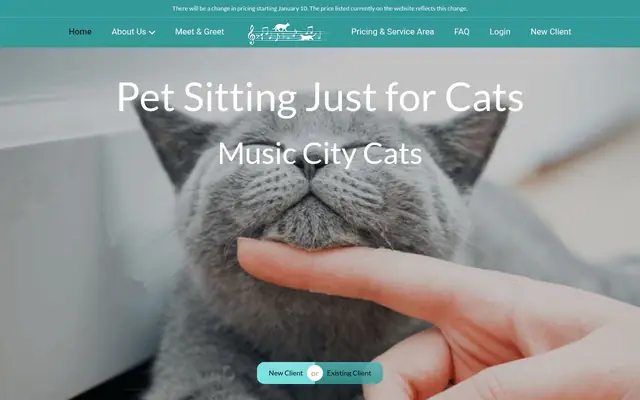 Homepage of Music City Cats – cat sitter in Nashville, TN
