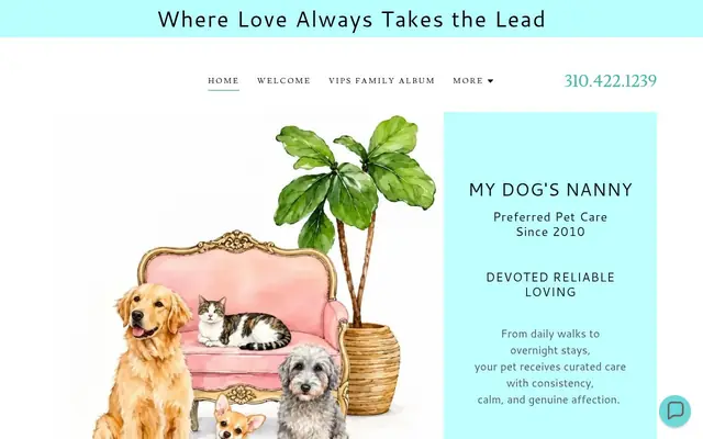 Homepage of My Dog's Nanny – cat sitter in Culver City, CA