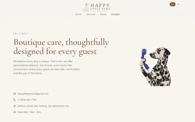 Homepage of Happy Little Paws | Home Boarding & Daycare – cat sitter in Jacksonville, FL