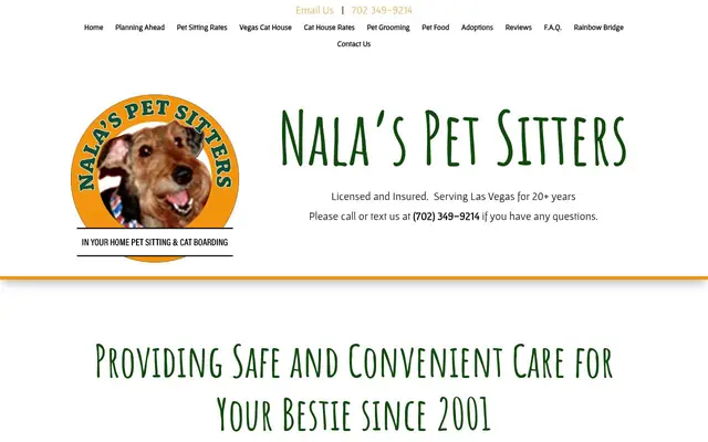 Homepage of Nala's Pet Sitters – cat sitter in Nevada