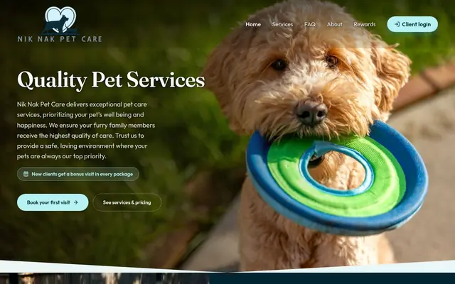 Homepage of Nik Nak Pet Care – cat sitter in Jacksonville, FL