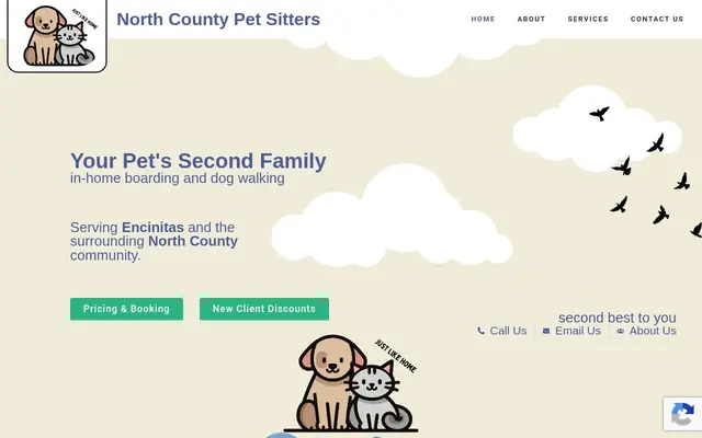 Homepage of North County Pet Sitters – cat sitter in Rancho Santa Fe, CA