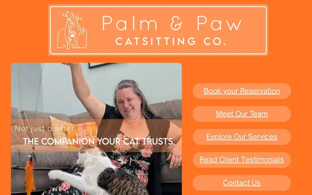 Homepage of Palm & Paw Catsitting Co. – cat sitter in Altamonte Springs, FL