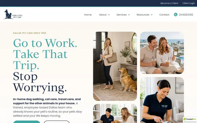 Homepage of Park Cities Pet Care – cat sitter in Dallas, TX