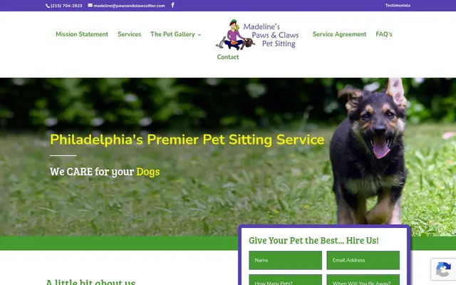 Homepage of Madeline Paws & Claws Sitter – cat sitter in Rockledge, PA
