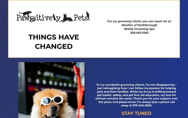 Homepage of Pawsitively Pets – cat sitter in Bolton, MA