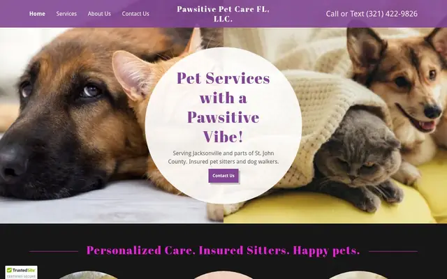 Homepage of Pawsitive Pet Care FL, LLC. – cat sitter in Jacksonville Beach, FL