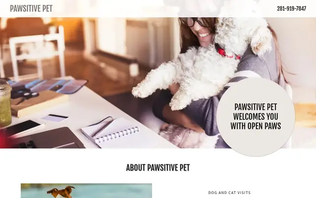 Homepage of Pawsitive Pet - Pet Care in Pasadena TX – cat sitter in Baytown, TX