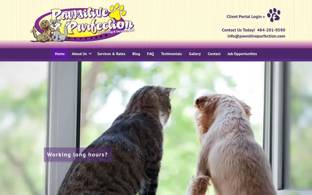 Homepage of Pawsitive Purfection Pet Sitting & Services, LLC – cat sitter in Allentown, PA