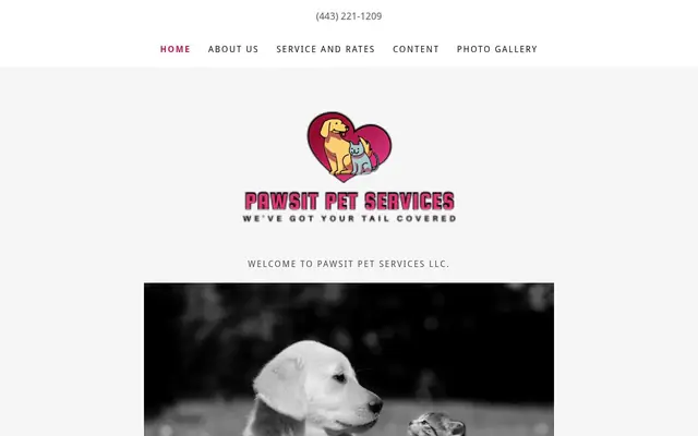Homepage of Pawsit Pet Services LLC – cat sitter in Joppatowne, MD