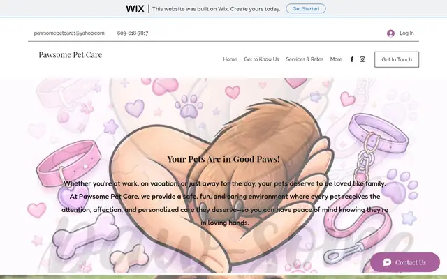 Homepage of Pawsome Pet Care – cat sitter in New Jersey