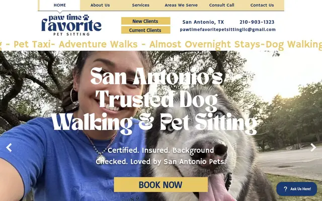 Homepage of Paw Time Favorite Pet Sitting & Dog Walking – cat sitter in San Antonio, TX