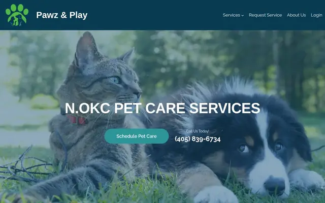 Homepage of Pawz & Play Pet Care North Oklahoma City – cat sitter in Oklahoma