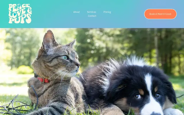 Homepage of Peace, Love & Pups – cat sitter in Towson, MD