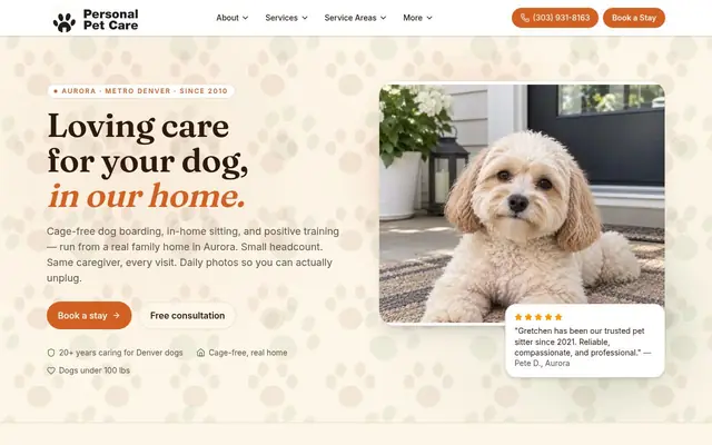 Homepage of Personal Pet Care – cat sitter in Aurora, CO
