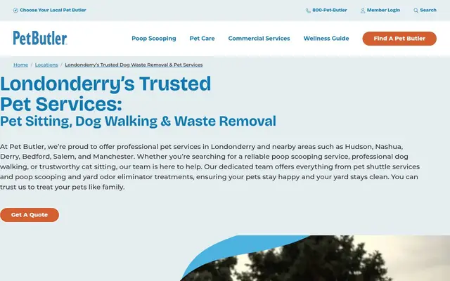 Homepage of Pet Butler – cat sitter in New Hampshire