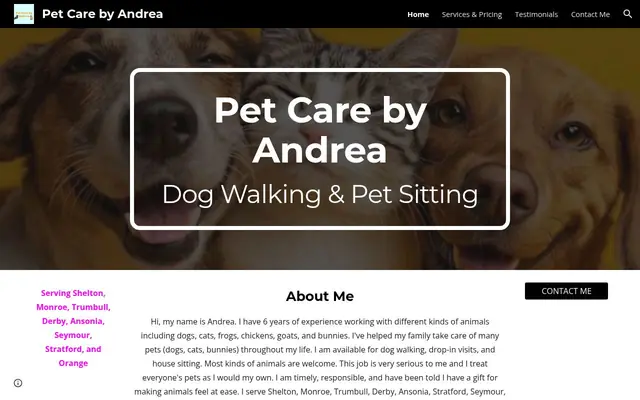 Homepage of Pet Care by Andrea – cat sitter in East Haven, CT