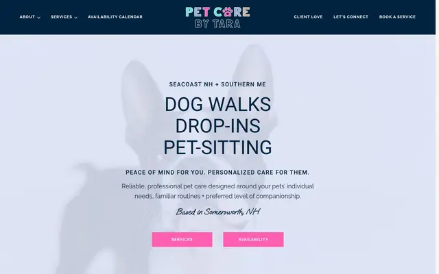 Homepage of Pet Care by Tara – cat sitter in Exeter, NH