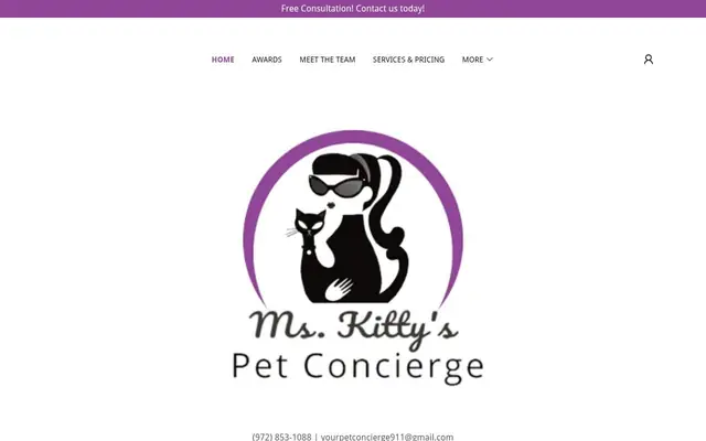 Homepage of Ms Kitty's Pet Concierge – cat sitter in Plano, TX