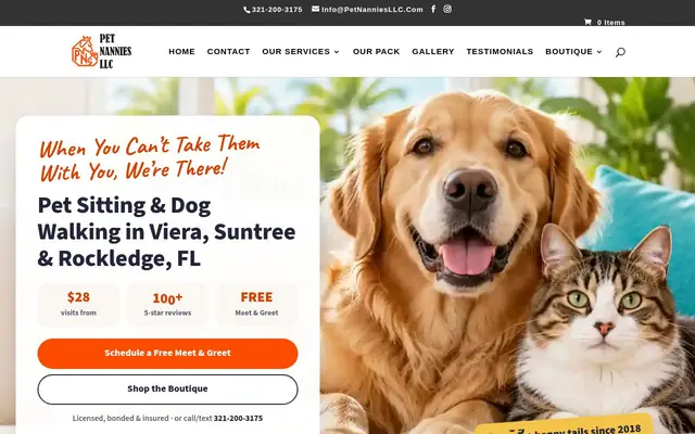Homepage of Pet Nannies, LLC – cat sitter in Melbourne, FL