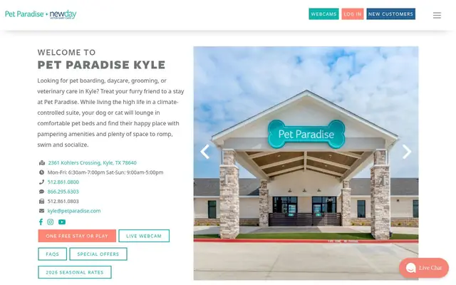Homepage of Pet Paradise Kyle – cat sitter in Kyle, TX