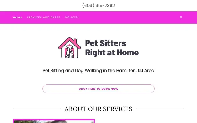 Homepage of Pet Sitters Right At Home of Hamilton, LLC – cat sitter in Langhorne, PA
