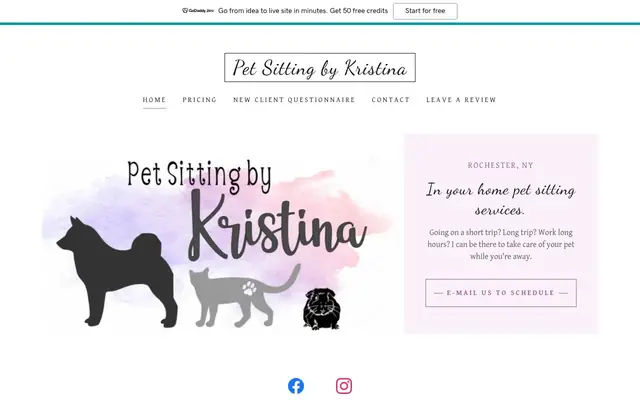 Homepage of Pet Sitting by Kristina – cat sitter in Rochester, NY