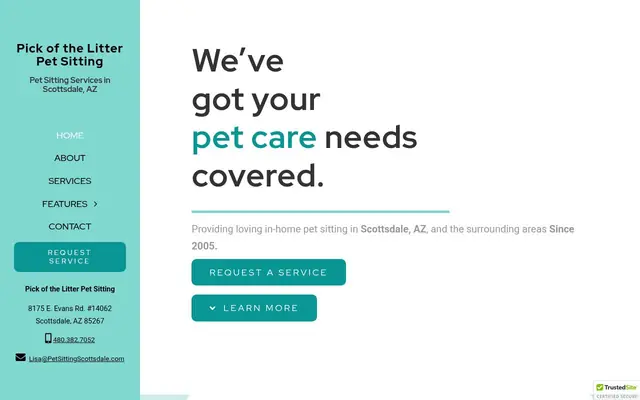Homepage of Pick of the Litter Pet Sitting – cat sitter in Arizona