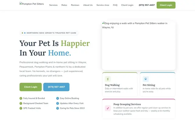 Homepage of Pompton Pet Sitters – cat sitter in Riverdale, NJ