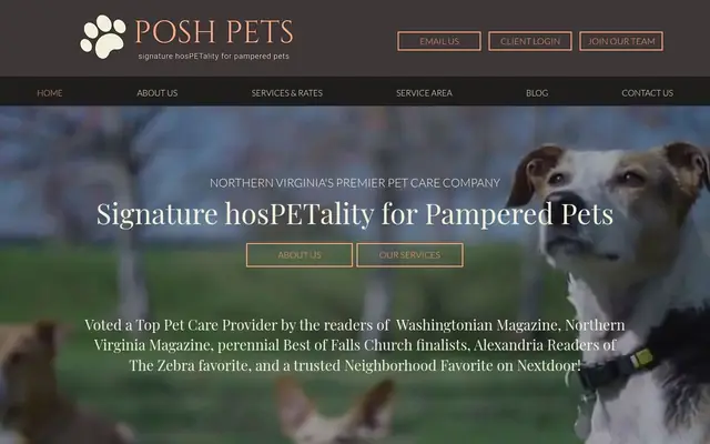 Homepage of Posh Pets – cat sitter in Alexandria, VA