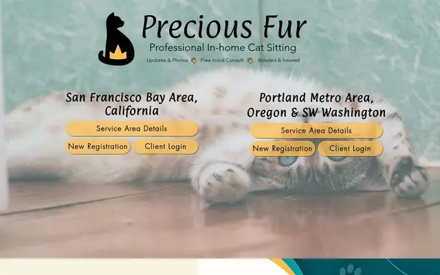 Homepage of Precious Fur Cat Sitting-San Francisco – cat sitter in California