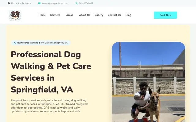 Homepage of Pumpuni Pups – cat sitter in Springfield, VA