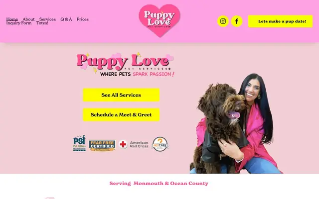 Homepage of Puppy Love Pet Services – cat sitter in Brick Township, NJ