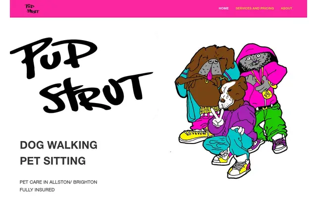 Homepage of Pup Strut – cat sitter in Massachusetts